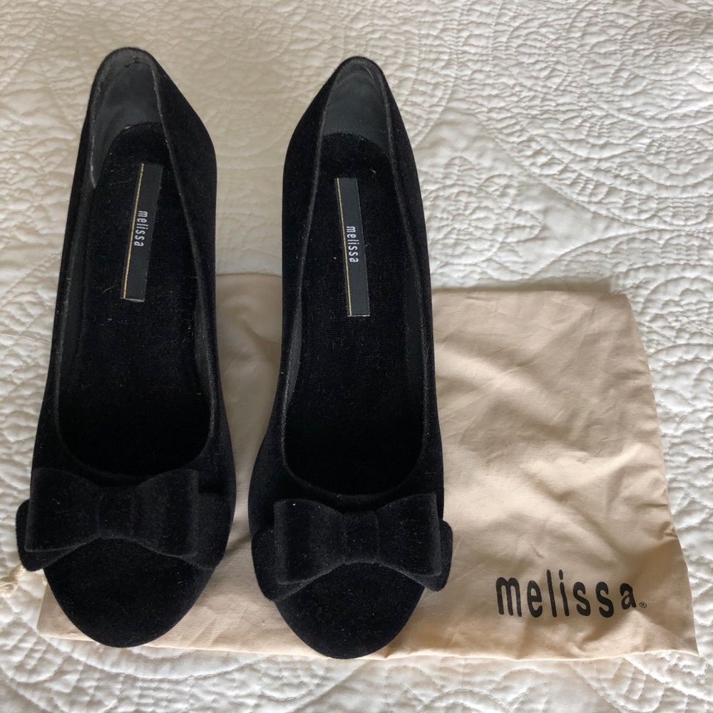 Black Melissa Wedge Shoes